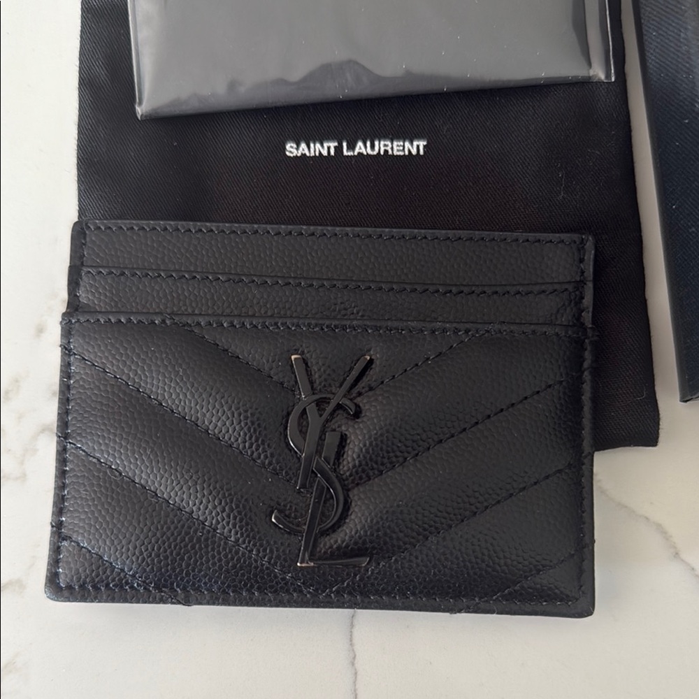 Saint Laurent Quilted Black Card Holder